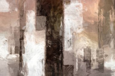 Soyut arkaplanda pürüzlü fırça darbeleri. Fırça boyası. Renkli boya darbeleri. Eşsiz duvar sanatı. Tuvaldeki modern sanat. Renkli çağdaş sanat eserleri. 