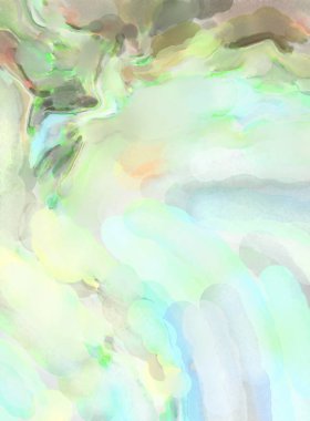 Poster, duvar sanatı, afiş, kart, kitap kapağı veya ambalaj için pastel renkli suluboya resim. Alkol mürekkebini andıran rahatlatıcı fırça darbelerinin modern resmi.