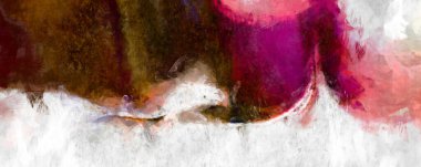 Soyut arkaplanda pürüzlü fırça darbeleri. Fırça boyası. Renkli boya darbeleri. Eşsiz duvar sanatı. Tuvaldeki modern sanat. Renkli çağdaş sanat eserleri. 