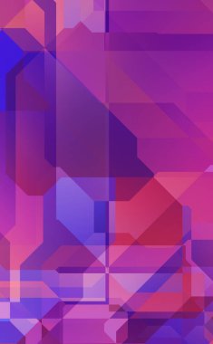 Renkli ve canlı geometrik şekiller katmanları var. Bir teknoloji planının dijital illüstrasyonu. Gelecekçi tasarım şablonu.