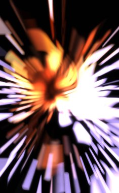 Işık parçacık izleri. Parlayan parçacıkları ve çizgileri olan ışık patlaması yıldızı. Güzel hareketli soyut ışın arkaplanı.