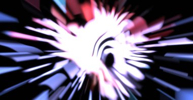 Işık parçacık izleri. Parlayan parçacıkları ve çizgileri olan ışık patlaması yıldızı. Güzel hareketli soyut ışın arkaplanı.