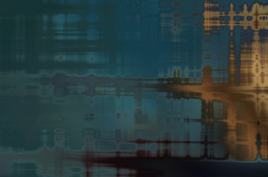 Soyut arkaplan. Yaşlanmış grunge dokusunda geometrik elementler. Farklı renk desenli grafiksel illüstrasyon.