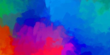 Fırça darbesi ile boyanmış. Sanatsal canlılık ve renkli duvar kâğıdı. Kaotik resim. Taranmış Boyalı Soyut Arkaplan. 