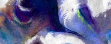 Soyut arkaplanda pürüzlü fırça darbeleri. Fırça boyası. Renkli boya darbeleri. Eşsiz duvar sanatı. Tuvaldeki modern sanat. Renkli çağdaş sanat eserleri. 