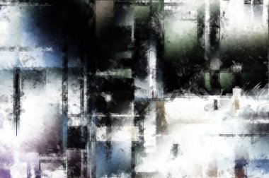 Modern sanat. Renkli çağdaş sanat eserleri. Renkli boya darbeleri. Soyut arkaplanda fırça darbeleri. Fırça boyası. Eşsiz duvar sanatı.