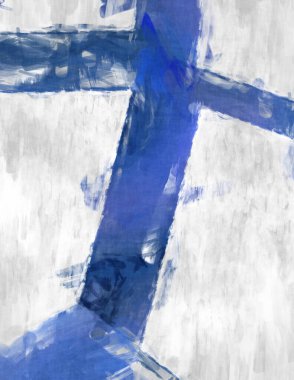 Soyut arkaplanda pürüzlü fırça darbeleri. Fırça boyası. Renkli boya darbeleri. Eşsiz duvar sanatı. Tuvaldeki modern sanat. Renkli çağdaş sanat eserleri. 