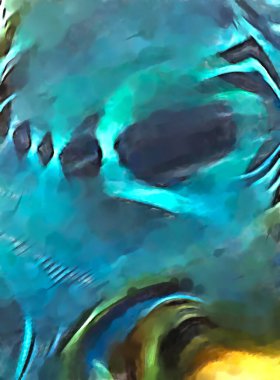 Soyut arkaplanda pürüzlü fırça darbeleri. Fırça boyası. Renkli boya darbeleri. Eşsiz duvar sanatı. Tuvaldeki modern sanat. Renkli çağdaş sanat eserleri. 