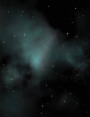 Galaksi uzayındaki yıldız alanı renkli nebula ile. Uzayın derinliklerinin bilim kurgu geçmişi. Ruhsal duvar kağıdı.