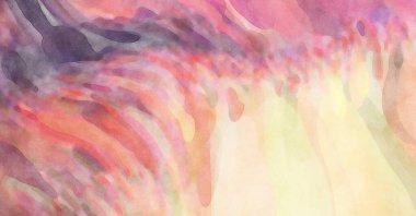 Pastel renklerde suluboya resim. Poster, duvar sanatı, afiş, kart, kitap kapağı ya da ambalaj için rahatlatıcı kompozisyonun yumuşak renkli çizimi. Modern fırça darbeleri resim.
