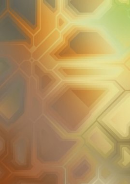 Renkli ve canlı geometrik şekiller katmanları var. Bir teknoloji planının dijital illüstrasyonu. Gelecekçi tasarım şablonu.