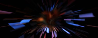 Işık parçacık izleri. Parlayan parçacıkları ve çizgileri olan ışık patlaması yıldızı. Güzel hareketli soyut ışın arkaplanı.