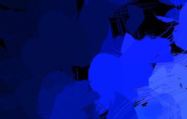 Vahşi fırça darbeleriyle yaratıcı soyut resim. Artistik fırça darbeleriyle donatılmış. Renkli ve canlı bir tasvir. Boyalı sanat.