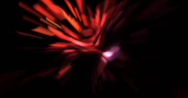 Işık parçacık izleri. Parlayan parçacıkları ve çizgileri olan ışık patlaması yıldızı. Güzel hareketli soyut ışın arkaplanı.