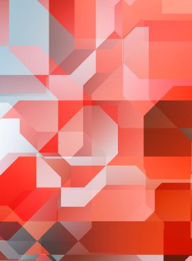 Renkli ve canlı geometrik şekiller katmanları var. Bir teknoloji planının dijital illüstrasyonu. Gelecekçi tasarım şablonu.