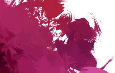 Duvar sanatı Eşsiz ve yaratıcı illüstrasyon. Fırça darbesi ile boyanmış. Renkli fırça darbelerinin soyut arkaplanı. Fırçalanmış canlı duvar kâğıdı. Boyalı sanatsal yaratım.