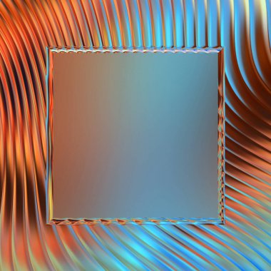 Soyut çerçeveli arkaplan. Renkli, canlı, dalgalı bir duvar kağıdı. Merkezi çerçeveli yaratıcı grafik 2d çizim. Dinamik şekilli modaya uygun sıvı örtüsü.