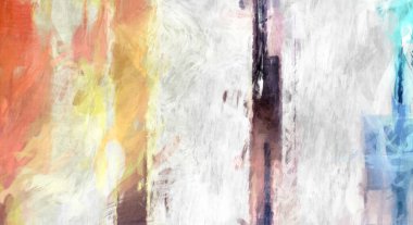 Soyut arkaplanda pürüzlü fırça darbeleri. Fırça boyası. Renkli boya darbeleri. Eşsiz duvar sanatı. Tuvaldeki modern sanat. Renkli çağdaş sanat eserleri. 