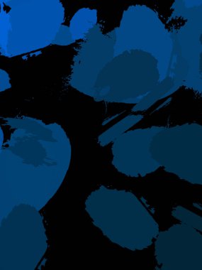 Vahşi fırça darbeleriyle yaratıcı soyut resim. Artistik fırça darbeleriyle donatılmış. Renkli ve canlı bir tasvir. Boyalı sanat.