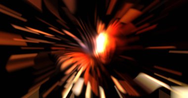 Işık parçacık izleri. Parlayan parçacıkları ve çizgileri olan ışık patlaması yıldızı. Güzel hareketli soyut ışın arkaplanı.