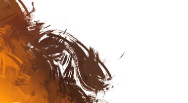 Taranmış Boyalı Soyut Arkaplan. Vahşi kaotik fırça darbeleri. Boya darbeleri. 2D İllüstrasyon. Fırça darbeli resim. 