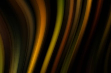 Siyah arka planda renkli düz çizgiler. Sıvı ve sıvı renkli dalgalar karanlıkta akıyor. Duvar kağıdı, afiş, arkaplan, kart, kitap, kapak, poster, afiş, broşür