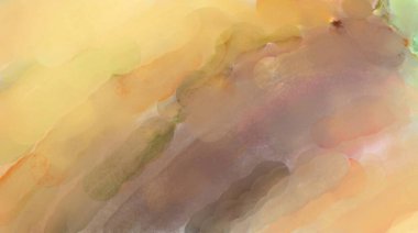 Alkol mürekkebini andıran rahatlatıcı fırça darbelerinin modern resmi. Poster, duvar sanatı, afiş, kart, kitap kapağı veya ambalaj için pastel renkli suluboya resim.