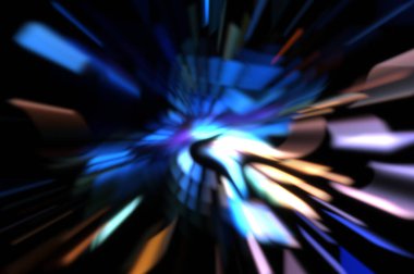 Işık parçacık izleri. Parlayan parçacıkları ve çizgileri olan ışık patlaması yıldızı. Güzel hareketli soyut ışın arkaplanı.