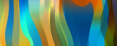 Soyut arkaplan. Renkli dalgalı tasarım duvar kağıdı. yaratıcı grafik 2D çizim. Dinamik şekilli modaya uygun sıvı örtüsü.