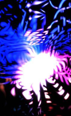 Işık parçacık izleri. Parlayan parçacıkları ve çizgileri olan ışık patlaması yıldızı. Güzel hareketli soyut ışın arkaplanı.