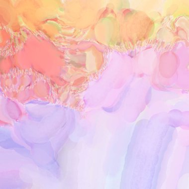 Çağdaş sanat. El işçiliğinin renkli dokusu. Modern resim. Yüzeyde suluboya vuruşlar. Sanatsal arkaplan resmi. Tablo üzerinde soyut resim. Fırça darbeleri. 