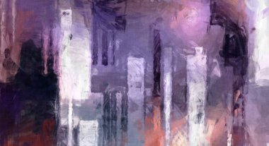 Soyut arkaplanda pürüzlü fırça darbeleri. Fırça boyası. Renkli boya darbeleri. Eşsiz duvar sanatı. Tuvaldeki modern sanat. Renkli çağdaş sanat eserleri. 