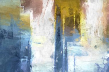 Soyut arkaplanda pürüzlü fırça darbeleri. Fırça boyası. Renkli boya darbeleri. Eşsiz duvar sanatı. Tuvaldeki modern sanat. Renkli çağdaş sanat eserleri. 