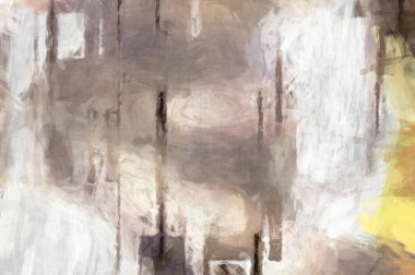 Soyut arkaplanda pürüzlü fırça darbeleri. Fırça boyası. Renkli boya darbeleri. Eşsiz duvar sanatı. Tuvaldeki modern sanat. Renkli çağdaş sanat eserleri. 