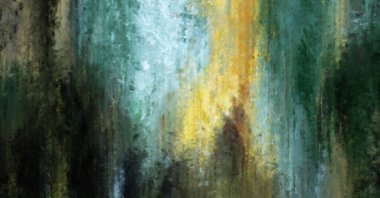 Modern sanat. Renkli çağdaş sanat eserleri. Renkli boya darbeleri. Soyut arkaplanda fırça darbeleri. Fırça boyası. Eşsiz duvar sanatı.