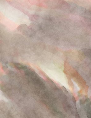 Alkol mürekkebini andıran rahatlatıcı fırça darbelerinin modern resmi. Poster, duvar sanatı, afiş, kart, kitap kapağı veya ambalaj için pastel renkli suluboya resim.