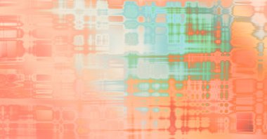 Soyut arkaplan. Yaşlanmış grunge dokusunda geometrik elementler. Farklı renk desenli grafiksel illüstrasyon.