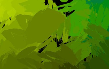 Vahşi fırça darbeleriyle yaratıcı soyut resim. Artistik fırça darbeleriyle donatılmış. Renkli ve canlı bir tasvir. Boyalı sanat.