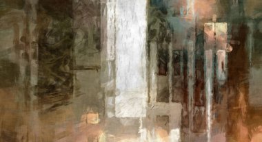 Soyut arkaplanda pürüzlü fırça darbeleri. Fırça boyası. Renkli boya darbeleri. Eşsiz duvar sanatı. Tuvaldeki modern sanat. Renkli çağdaş sanat eserleri. 
