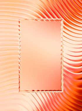 Soyut çerçeveli arkaplan. Renkli, canlı, dalgalı bir duvar kağıdı. Merkezi çerçeveli yaratıcı grafik 2d çizim. Dinamik şekilli modaya uygun sıvı örtüsü.