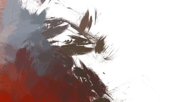 Taranmış Boyalı Soyut Arkaplan. Vahşi kaotik fırça darbeleri. Boya darbeleri. 2D İllüstrasyon. Fırça darbeli resim. 