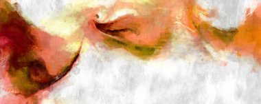 Soyut arkaplanda pürüzlü fırça darbeleri. Fırça boyası. Renkli boya darbeleri. Eşsiz duvar sanatı. Tuvaldeki modern sanat. Renkli çağdaş sanat eserleri. 