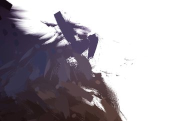 Duvar sanatı Eşsiz ve yaratıcı illüstrasyon. Fırça darbesi ile boyanmış. Renkli fırça darbelerinin soyut arkaplanı. Fırçalanmış canlı duvar kâğıdı. Boyalı sanatsal yaratım.