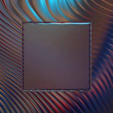 Soyut çerçeveli arkaplan. Renkli, canlı, dalgalı bir duvar kağıdı. Merkezi çerçeveli yaratıcı grafik 2d çizim. Dinamik şekilli modaya uygun sıvı örtüsü.