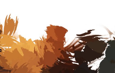 Taranmış Boyalı Soyut Arkaplan. Vahşi kaotik fırça darbeleri. Boya darbeleri. 2D İllüstrasyon. Fırça darbeli resim. 