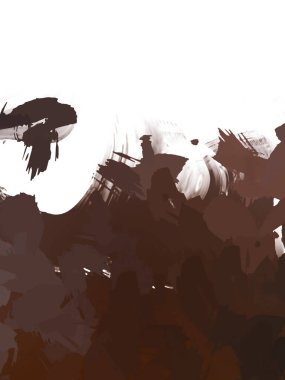 Taranmış Boyalı Soyut Arkaplan. Vahşi kaotik fırça darbeleri. Boya darbeleri. 2D İllüstrasyon. Fırça darbeli resim. 