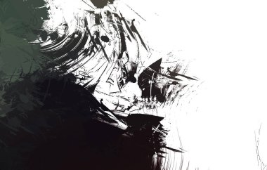 Duvar sanatı Eşsiz ve yaratıcı illüstrasyon. Fırça darbesi ile boyanmış. Renkli fırça darbelerinin soyut arkaplanı. Fırçalanmış canlı duvar kâğıdı. Boyalı sanatsal yaratım.