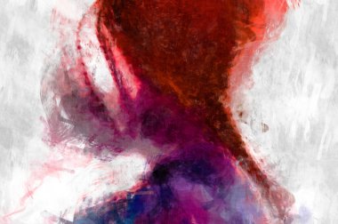 Soyut arkaplanda pürüzlü fırça darbeleri. Fırça boyası. Renkli boya darbeleri. Eşsiz duvar sanatı. Tuvaldeki modern sanat. Renkli çağdaş sanat eserleri. 
