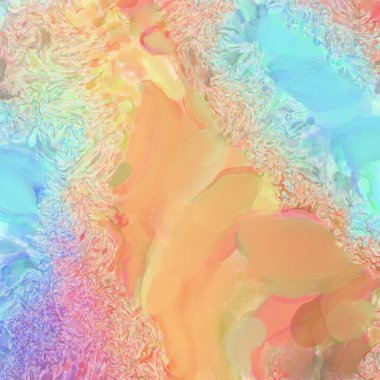 El yapımı sürreal soyut desenli suluboya. Modern sanatsal resim. 2D çizim. Arkaplan boyası karışımı. Yaratıcı duvar sanatı. Çağdaş sanat.