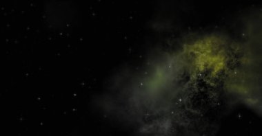 Galaksi uzayındaki yıldız alanı renkli nebula ile. Uzayın derinliklerinin bilim kurgu geçmişi. Ruhsal duvar kağıdı.